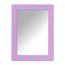 Spiegel gestreept rechthoek - paars/roze - 40x30 cm