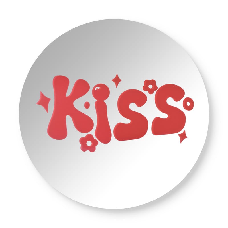 Spiegel kiss - rood - ø30 cm