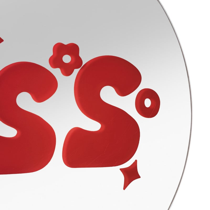 Spiegel kiss - rood - ø30 cm