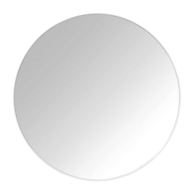 Ronde spiegel met witte lijst - ø70 cm