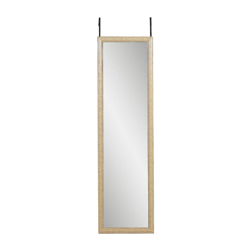 Spiegel deurhanger houtlook lichtbruin