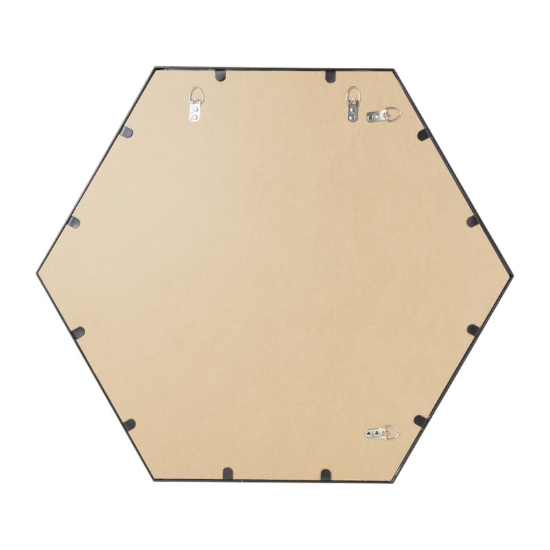 Spiegel hexagon - zwart - 73x63 cm