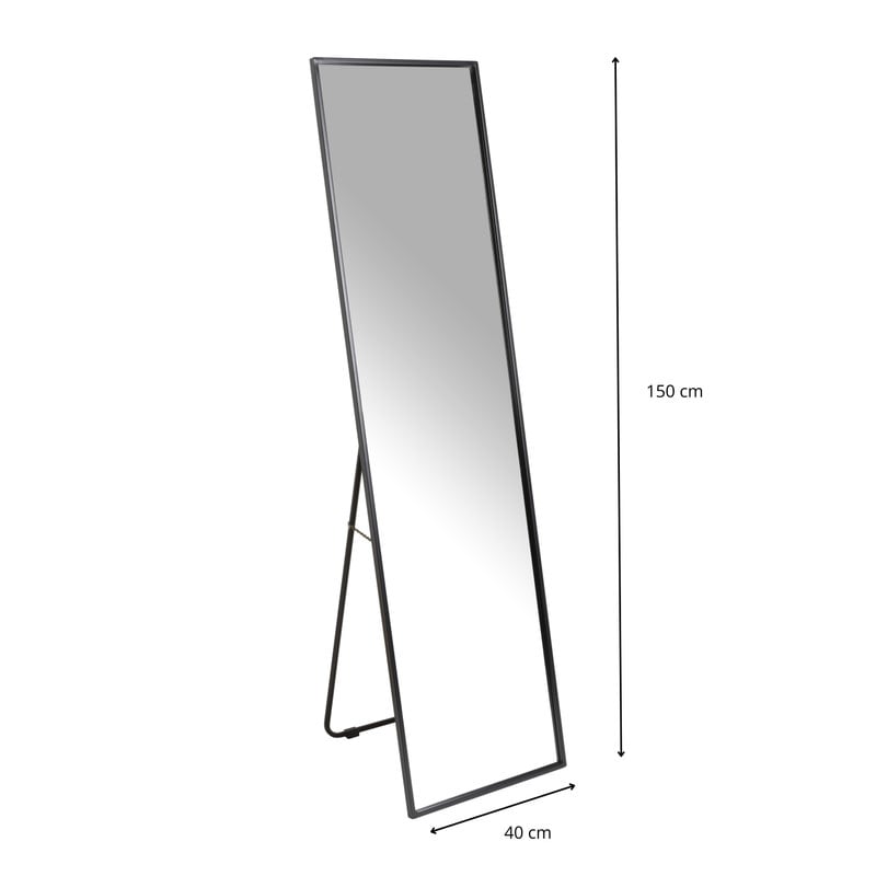 Passpiegel Basix - zwart - 40x150 cm