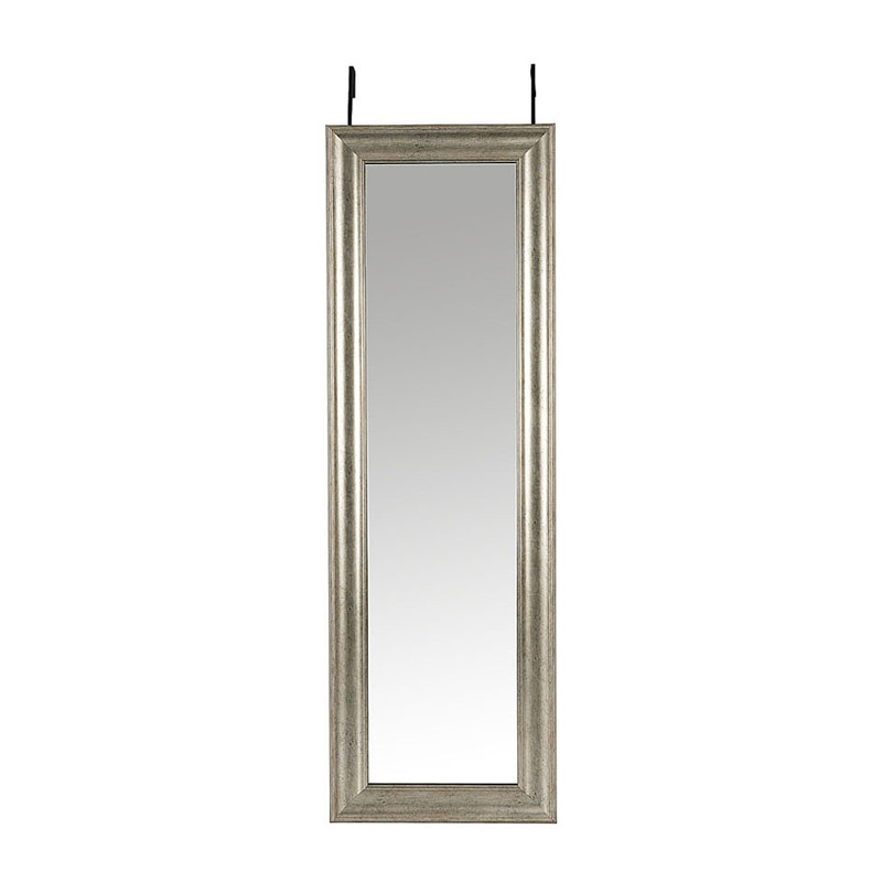 Spiegel deurhanger antic - zilverkleurig - 44x134 cm