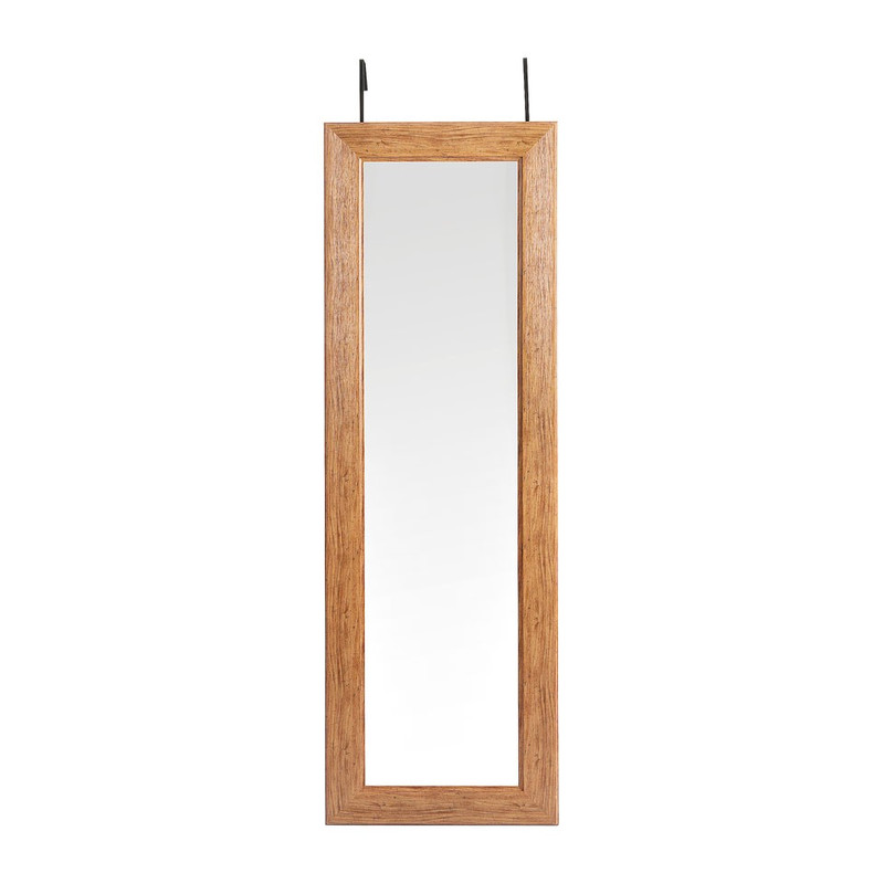 Spiegel deurhanger - donker hout - 44x134 cm