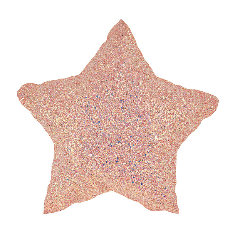 Sierkussen ster - roze - 33x33 cm 