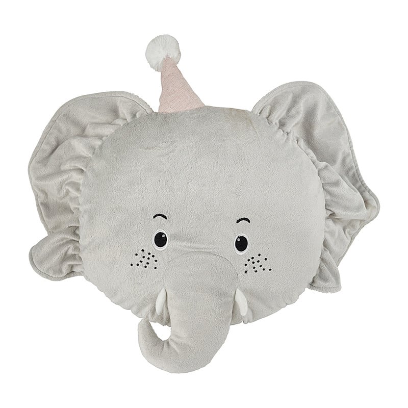Sierkussen olifant - grijs - 42x47 cm 