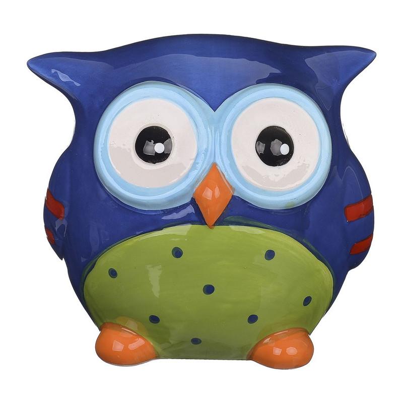 Spaarpot uil groot blauw