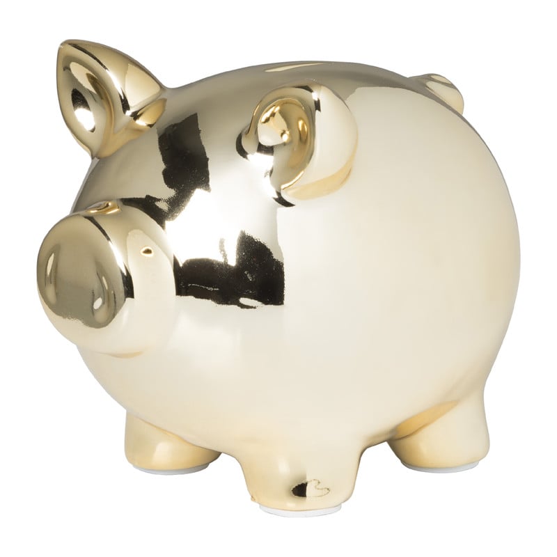 Spaarvarken goud - 12,8x16,3x13,4 cm
