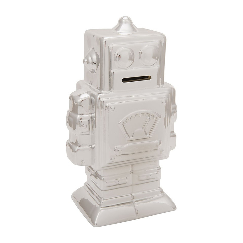 Spaarpot robot XL zilver