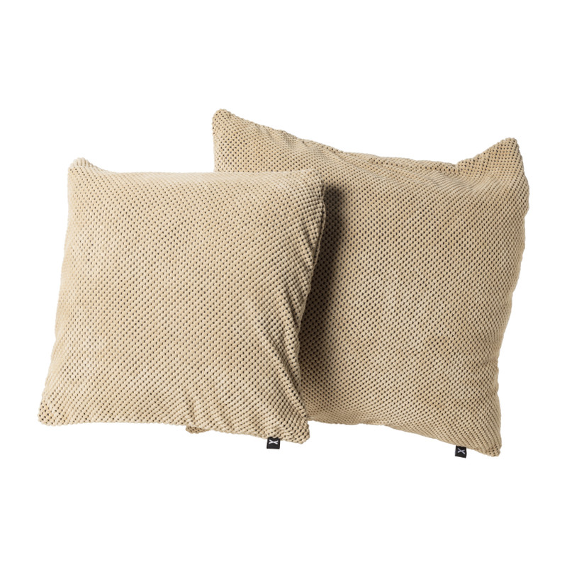 Sierkussen met blokjes - beige - 60x60 cm