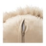 Kussen rond bontlook - beige - ø40 cm