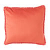Kussen velvet met franjes - oranje - 45x45 cm