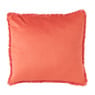 Kussen velvet met franjes - oranje - 45x45 cm