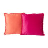 Kussen velvet met franjes - oranje - 45x45 cm