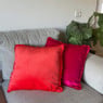 Kussen velvet met franjes - oranje - 45x45 cm