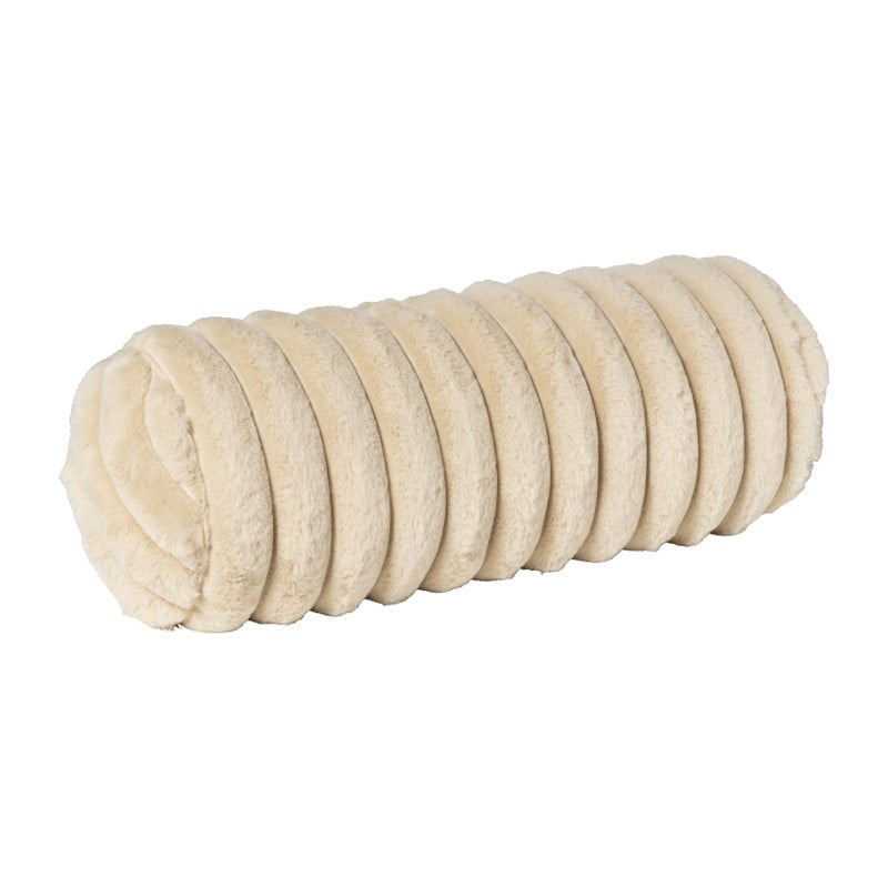 Bolster kussen rib - beige - ø15x45 cm