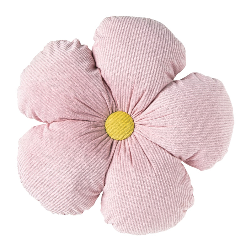 Kussen bloem - roze - ø35x8 cm
