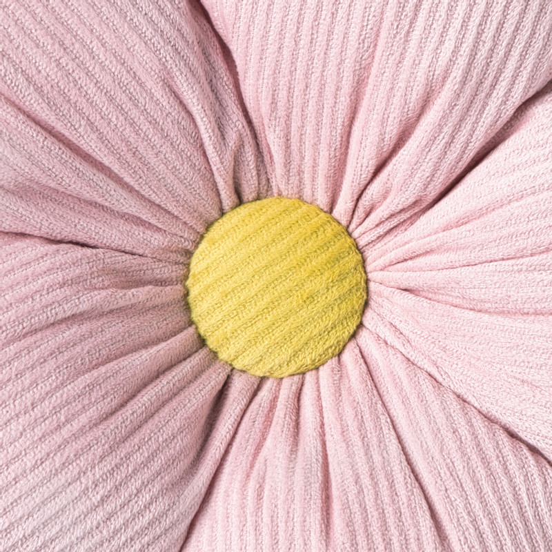 Kussen bloem - roze - ø35x8 cm