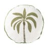 Kussen palmboom rond - wit/groen - ø38 cm
