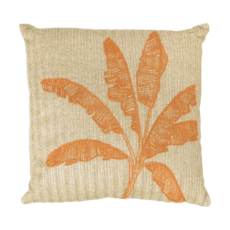 Kussen palmboom - beige/oranje - 43x43 cm