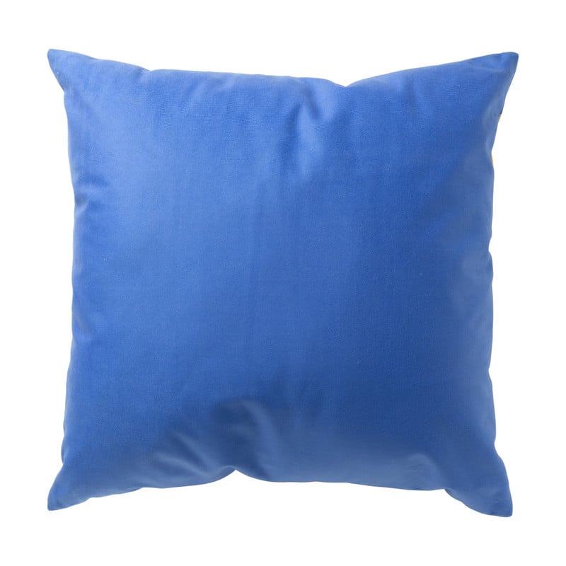 Kussen geblokt - geel/blauw - 45x45 cm