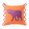 Kussen luipaard met koord - oranje/roze - 45x45 cm