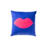 Kussen lippen - blauw/roze - 30x30 cm