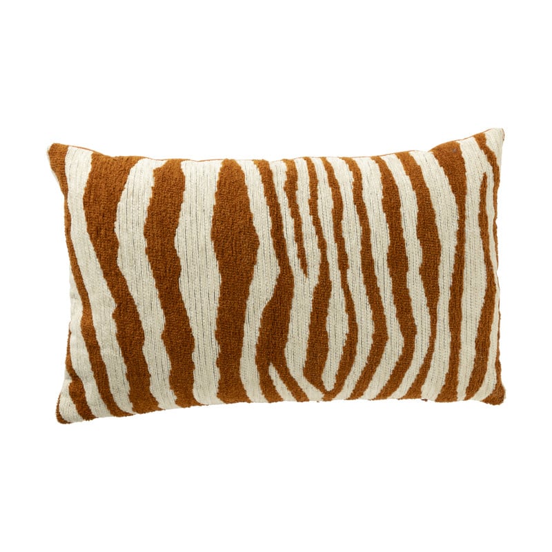 Kussen zebraprint - terra/wit - 30x50 cm