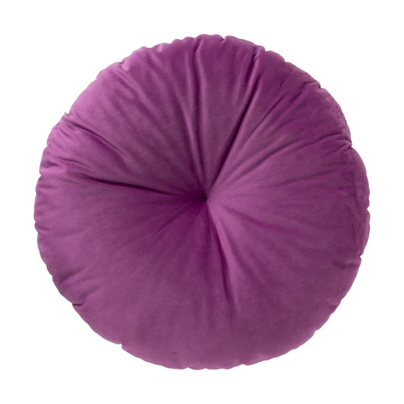 Kussen velvet rond - paars - ø45 cm