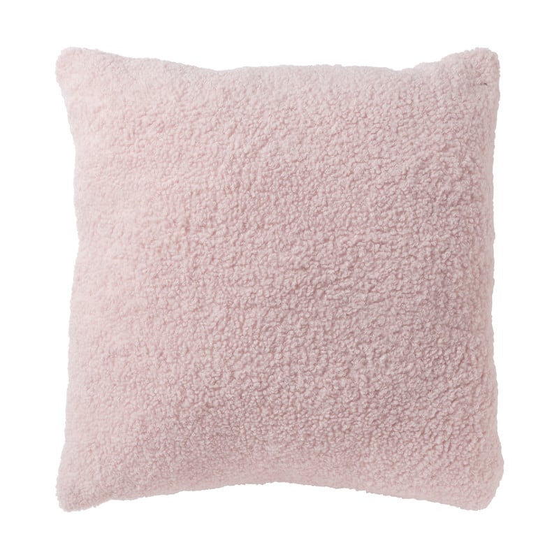 Kussen teddy streep - rood/oranje - 45x45 cm