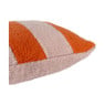 Kussen teddy streep - rood/oranje - 45x45 cm