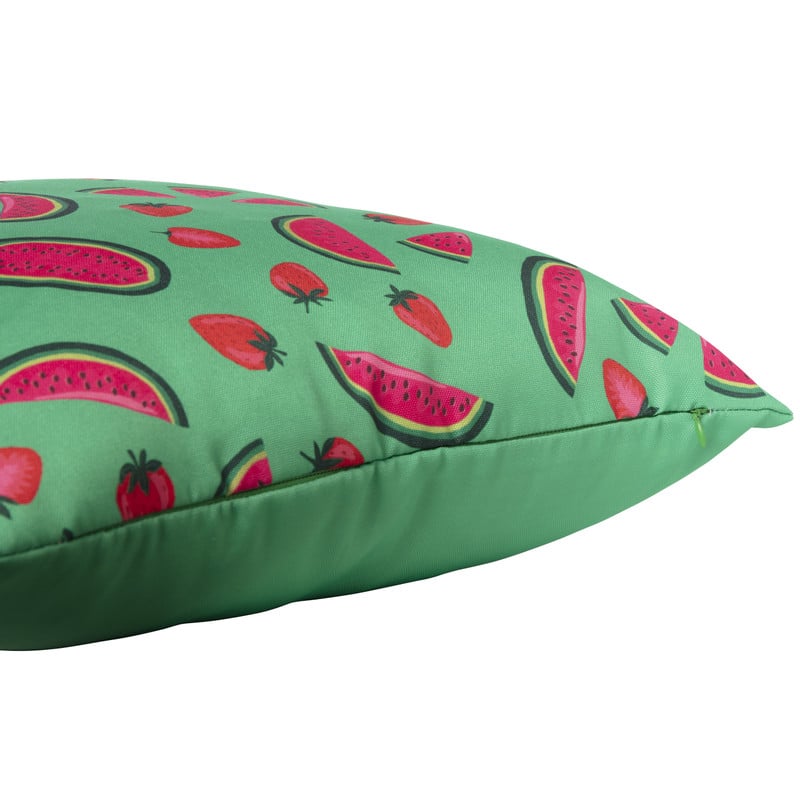 Kussen watermeloen & aardbei - groen/roze - 45x45 cm