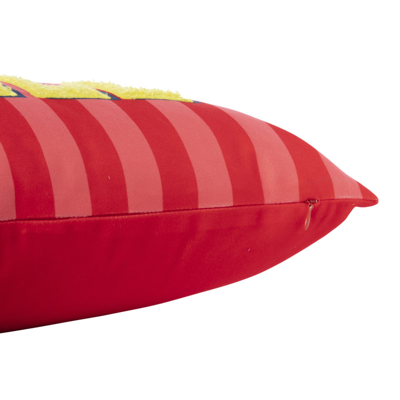 Kussen smile - roze/geel - 30x50 cm