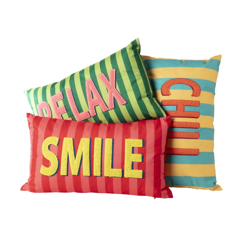Kussen smile - roze/geel - 30x50 cm