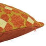 Kussen jacquard bloemen - oranje - 45x45 cm