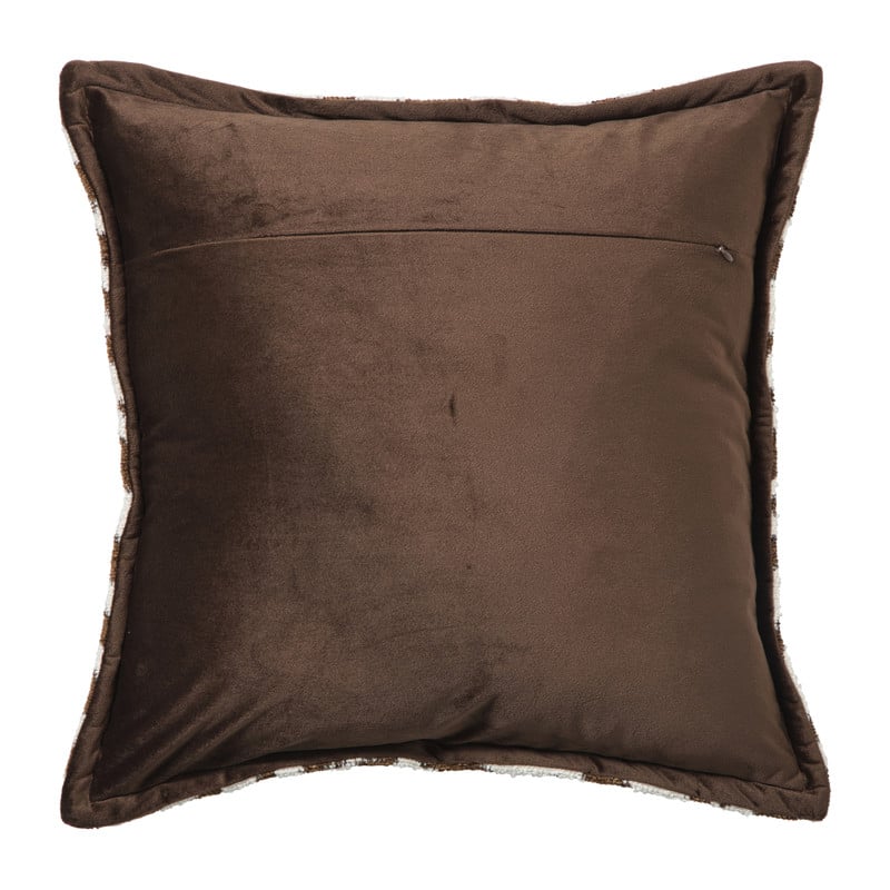 Kussen jacquard zebra - bruin/wit - 45x45 cm