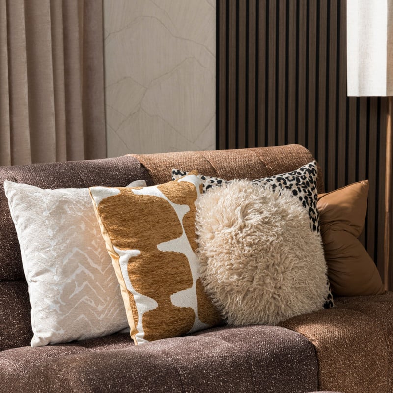 Kussen jacquard zigzag - beige - 45x45 cm