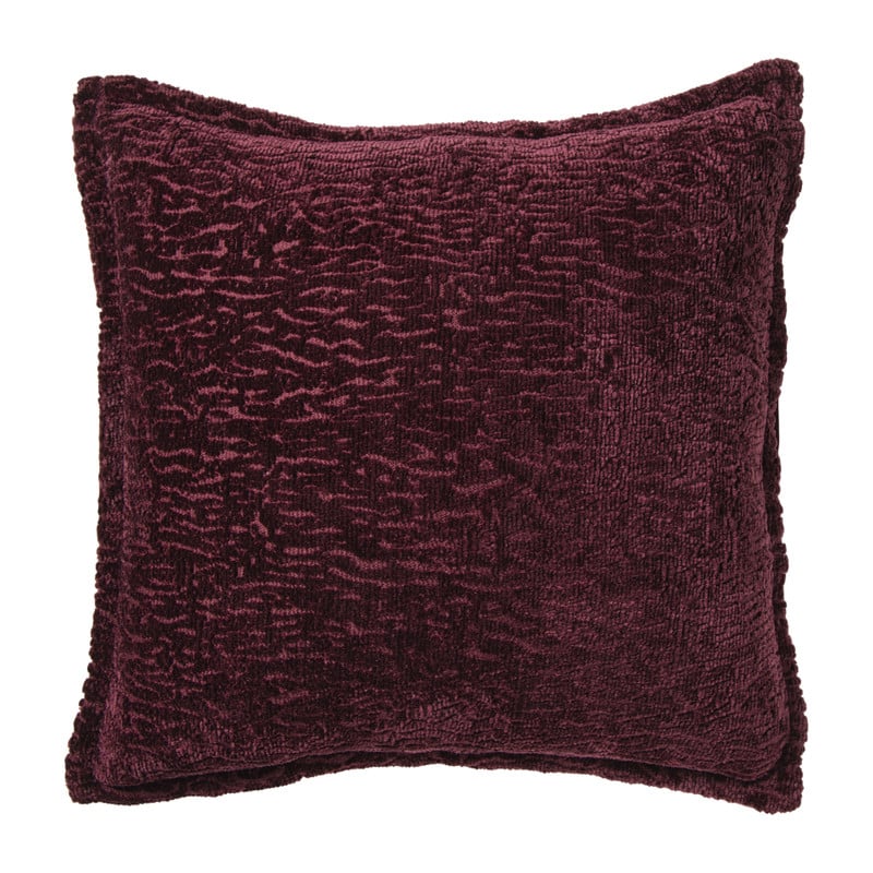 Kussen chenille - bordeauxrood - 45x45 cm
