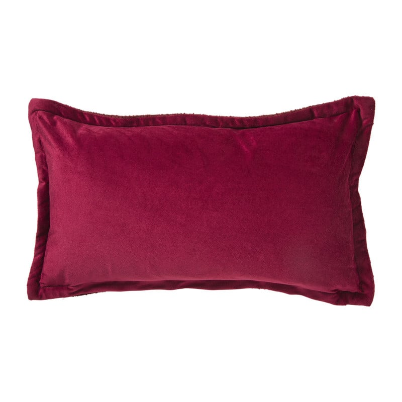 Kussen chenille - rood - 30x50 cm