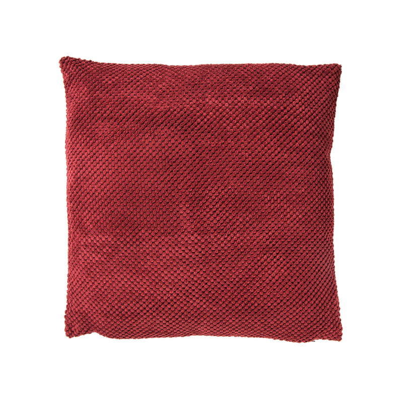 Kussen met blokjes - bordeauxrood - 45x45 cm