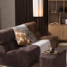 Kussen jacquard organisch - bruin/wit - 45x45 cm