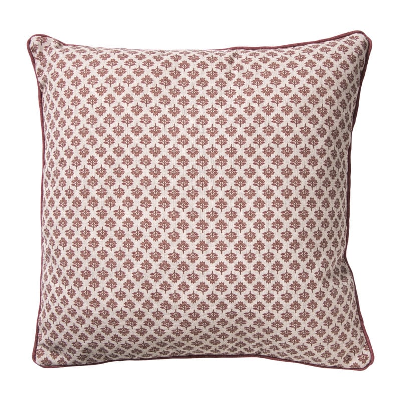 Kussen bloem met rand - roze - 45x45 cm