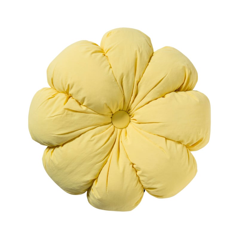 Kussen bloem - geel - ø42 cm
