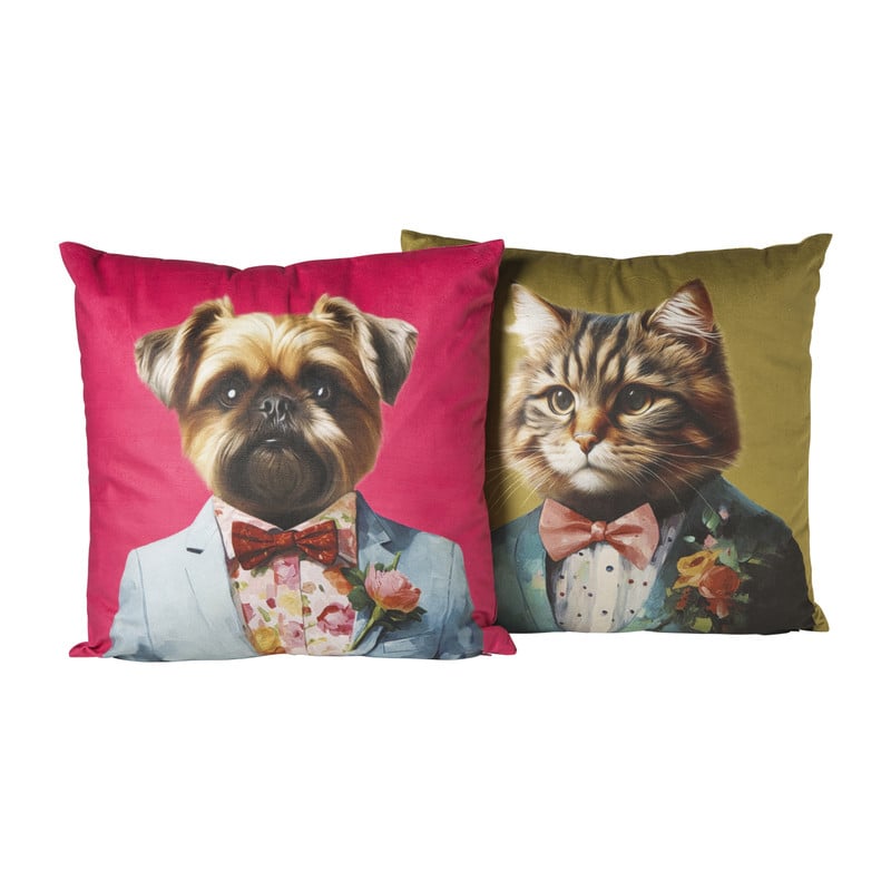 Kussen kat - multikleur - 45x45 cm