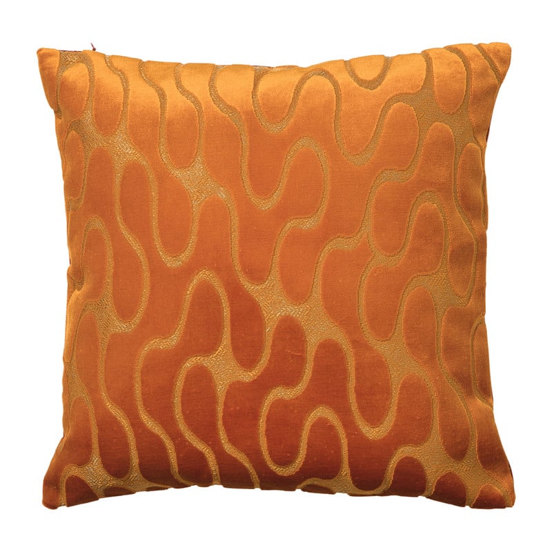 Kussen wave velvet - oranje - 45x45 cm