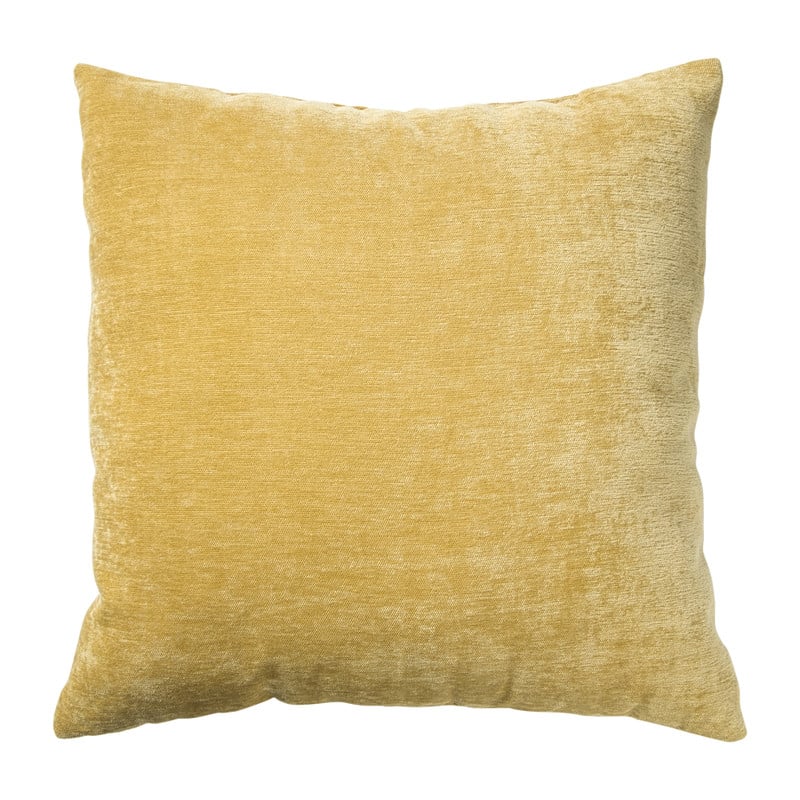 Kussen chenille - geel - 45x45 cm