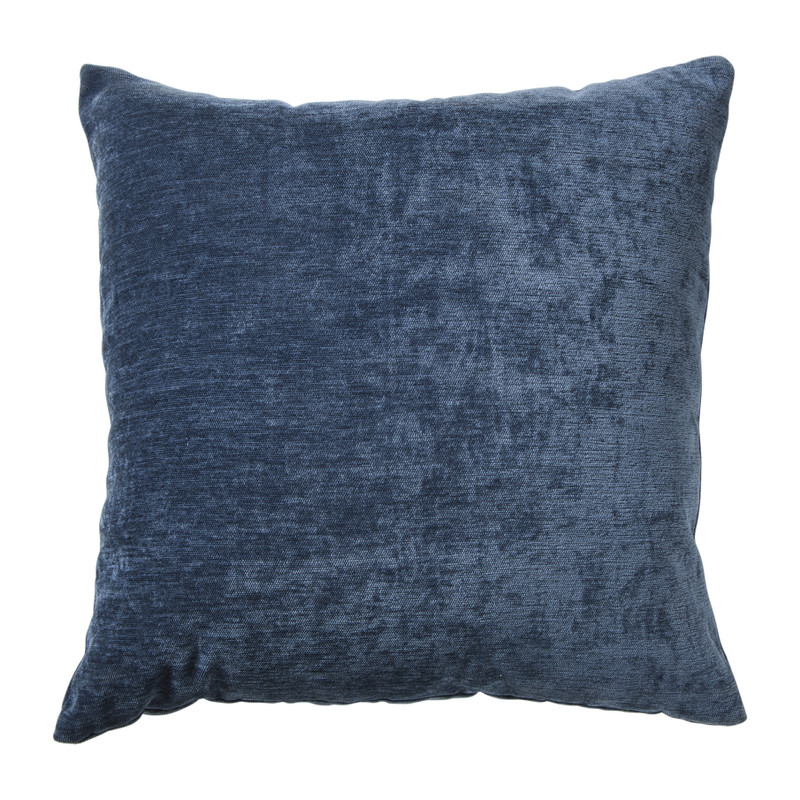 Kussen chenille - blauw - 45x45 cm