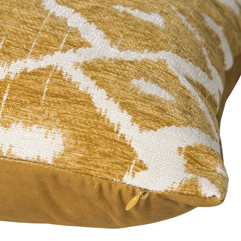Kussen jacquard ruit - geel - 45x45 cm