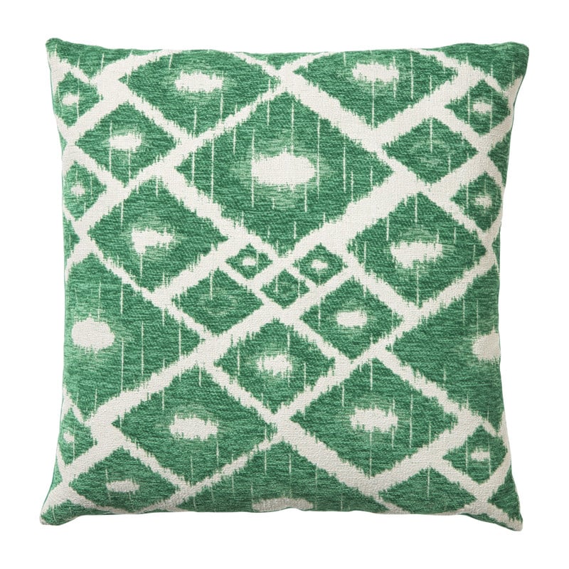 Kussen jacquard ruit - groen - 45x45 cm